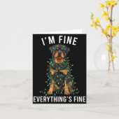 Rottweiler Christmas I'm Fine Everything Is Fine Kaart (Gele Bloem)