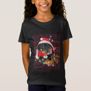 Rottweiler Christmas Lights Ugly Sweater Dog Lover T-shirt