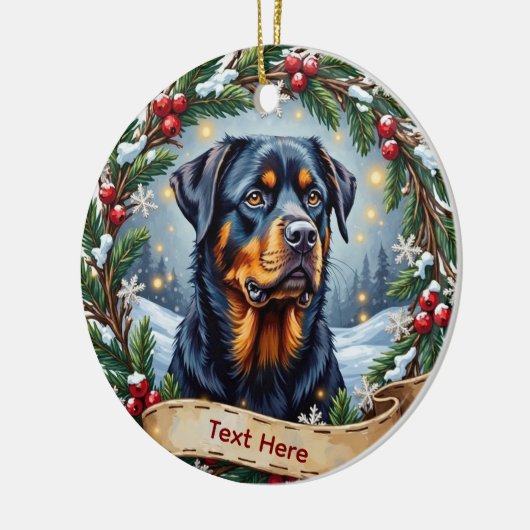 Rottweiler Christmas Ornament (Links)