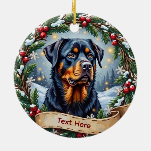 Rottweiler Christmas Ornament (Achterkant)