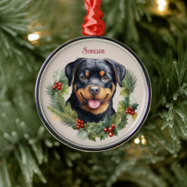 Rottweiler Christmas Pet Memorial Hondenras Metalen Ornament
