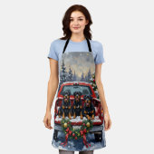 Rottweiler Christmas Red Truck Holiday Schort (Gedragen)