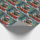 Rottweiler Christmas Santa Bag Adventure Cadeaupapier (Hoek)