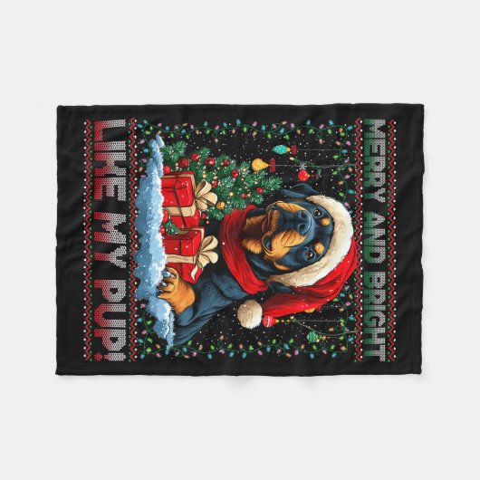 Rottweiler Christmas Tree Decorations Dog Lover Xm Fleece Deken (Voorkant (Horizontaal))