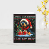 Rottweiler Christmas Tree Decorations Dog Lover Xm Kaart (Gele Bloem)