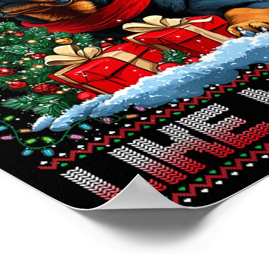 Rottweiler Christmas Tree Decorations Dog Lover Xm Poster (Hoek)