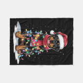 Rottweiler Christmas Tree Santa Hat Lights Xmas Do Fleece Deken (Voorkant (Horizontaal))