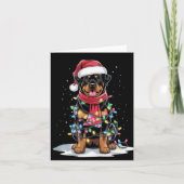 Rottweiler Christmas Tree Santa Hat Lights Xmas Do Kaart (Voorkant)