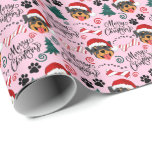 Rottweiler Christmas Wrapping Paper Cadeaupapier<br><div class="desc">Rottweiler kerstinpakpapier. Papierkleur is roze. Verkrijgbaar in meerdere kleuren,  maten en twee afwerkingen. www.hotpocketgraphics.com</div>