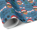 Rottweiler Christmas Wrapping Paper Cadeaupapier<br><div class="desc">Rottweiler kerstinpakpapier. Papierkleur is blauw. Verkrijgbaar in meerdere kleuren,  maten en twee afwerkingen. www.hotpocketgraphics.com</div>