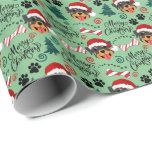 Rottweiler Christmas Wrapping Paper Cadeaupapier<br><div class="desc">Rottweiler kerstinpakpapier. Papierkleur is groen. Verkrijgbaar in meerdere kleuren,  maten en twee afwerkingen. www.hotpocketgraphics.com</div>