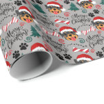 Rottweiler Christmas Wrapping Paper Cadeaupapier<br><div class="desc">Rottweiler kerstinpakpapier. Papierkleur is grijs. Verkrijgbaar in meerdere kleuren,  maten en twee afwerkingen. www.hotpocketgraphics.com</div>