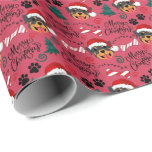 Rottweiler Christmas Wrapping Paper Cadeaupapier<br><div class="desc">Rottweiler kerstinpakpapier. De kleur van het papier is rood. Verkrijgbaar in meerdere kleuren,  maten en twee afwerkingen. www.hotpocketgraphics.com</div>