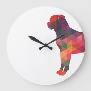 Rottweiler Colorful Geometric Pattern Silhouette Grote Klok