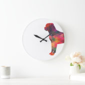 Rottweiler Colorful Geometric Pattern Silhouette Grote Klok (Huis)