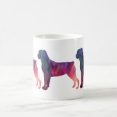 Rottweiler Colorful Geometric Pattern Silhouette Koffiemok (Center)