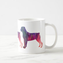 Rottweiler Colorful Geometric Pattern Silhouette