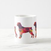 Rottweiler Colorful Geometric Pattern Silhouette Koffiemok (Center)