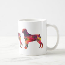 Rottweiler Colorful Geometric Pattern Silhouette