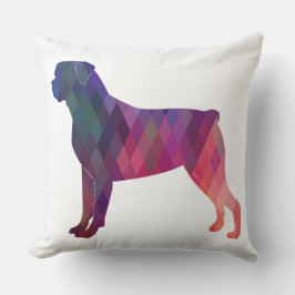 Rottweiler Colorful Geometric Pattern Silhouette Kussen