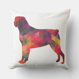 Rottweiler Colorful Geometric Pattern Silhouette Kussen