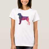 Rottweiler Colorful Geometric Pattern Silhouette T-shirt (Voorkant)