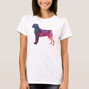 Rottweiler Colorful Geometric Pattern Silhouette T-shirt