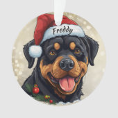 Rottweiler Custom Christmas Ornament (voorkant)
