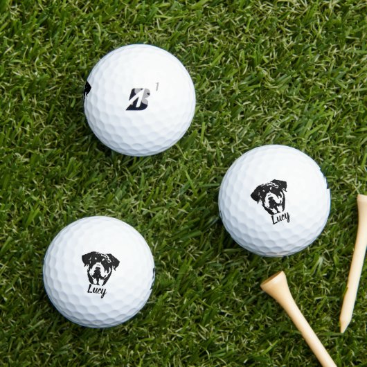 Rottweiler Custom Name Signature Golfballen (Insitu Gras)