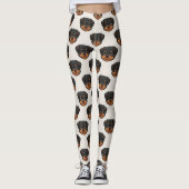 Rottweiler Cute Dog Lover Pattern Leggings (Voorkant)