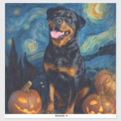 Rottweiler Cute Hond Halloween Jack O Lantern Pomp Sticker (Vel)