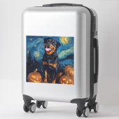 Rottweiler Cute Hond Halloween Jack O Lantern Pomp Sticker (Koffer)