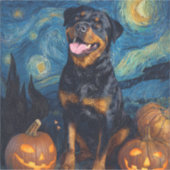 Rottweiler Cute Hond Halloween Jack O Lantern Pomp Sticker (Voorkant)