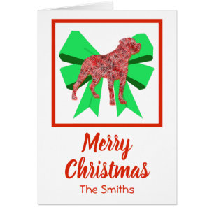 Rottweiler Cute Kerstmis Dog & Green Bow Card