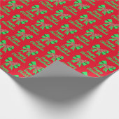 Rottweiler Cute Silhouette Kersthond Rood Cadeaupapier (Hoek)