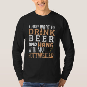 Rottweiler Dad Funny Vaderdag Rottie Dog Beer T-shirt