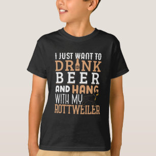 Rottweiler Dad Funny Vaderdag Rottie Dog Beer T-shirt