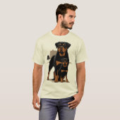 Rottweiler Dad - Protection - Son - Home - Family T-shirt (Voorkant volledig)