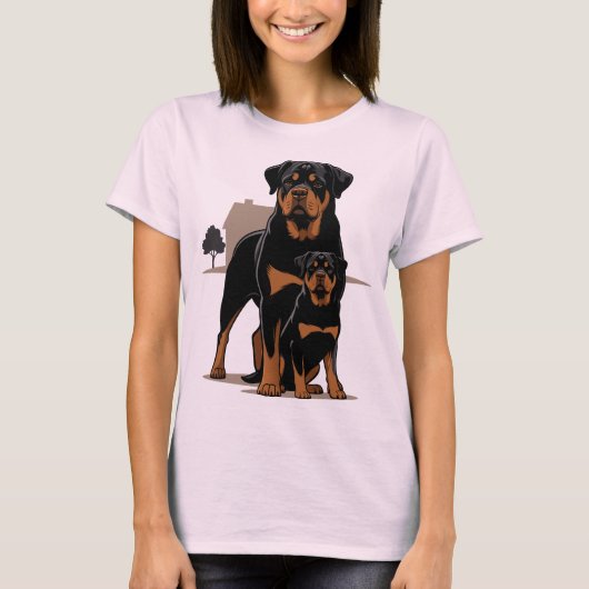 Rottweiler Dad - Protection - Son - Home - Family T-shirt (Voorkant)