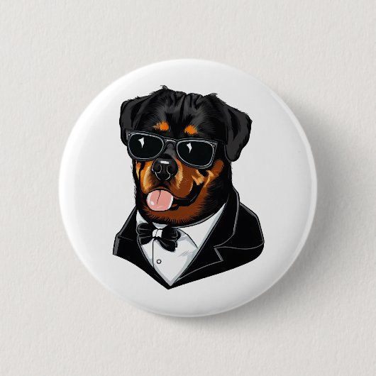 Rottweiler De Bodyguard Ronde Button 5,7 Cm (Voorkant)