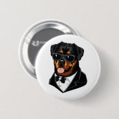 Rottweiler De Bodyguard Ronde Button 5,7 Cm (Voorkant /achterkant)
