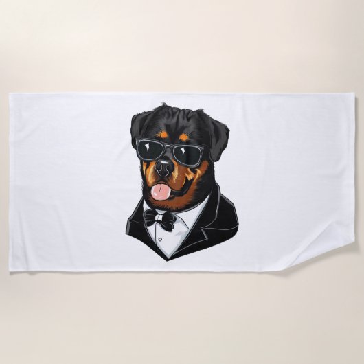 Rottweiler De Bodyguard Strandlaken (Voorkant)