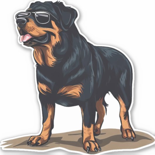 Rottweiler De Explorer Sticker (Voorkant)