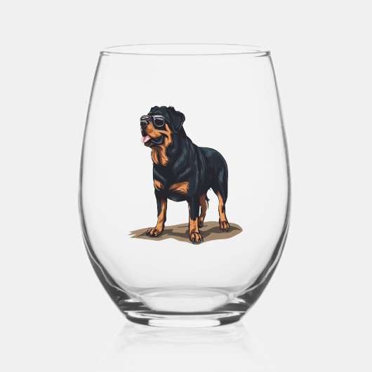 Rottweiler De Explorer Wijnglas Zonder Voet (Voorkant)