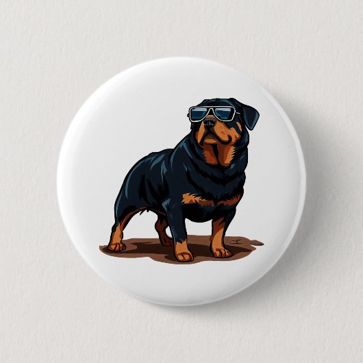 Rottweiler De Gent Ronde Button 5,7 Cm (Voorkant)