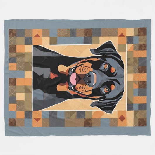 Rottweiler deken (Voorkant (Horizontaal))