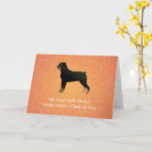 Rottweiler - Denk aan u - Pet Memorial Kaart (Gele Bloem)