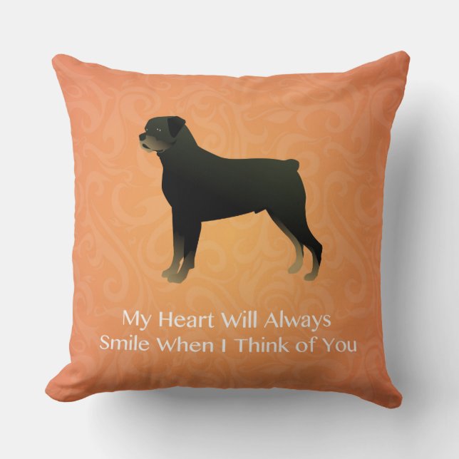 Rottweiler - Denk aan u - Pet Memorial Kussen (Voorkant)