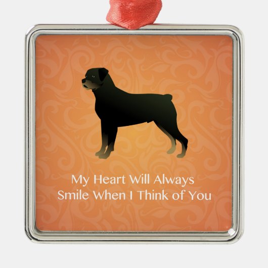 Rottweiler - Denk aan u - Pet Memorial Metalen Ornament (Voorkant)