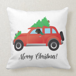 Rottweiler die met Kerstmis rijdt Kussen